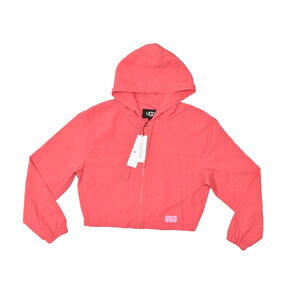 UGG Women's Pink Cropped Hooded Jacket Full Zip Regular Size L New w/Tags